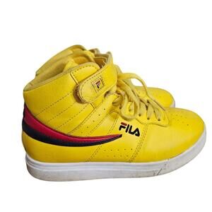 Kids Boys Fila High Top Sneaker Yellow US Size 2 UK 1
